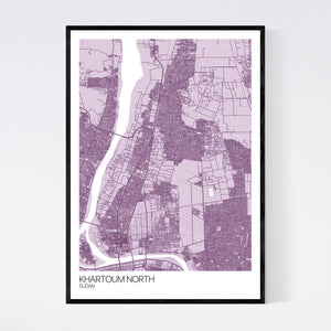 Khartoum North City Map Print