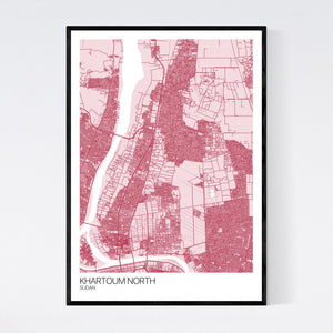 Khartoum North City Map Print