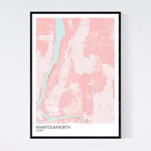 Khartoum North City Map Print