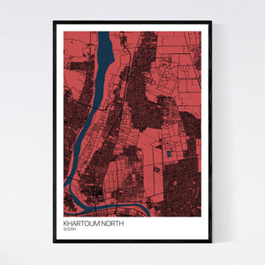 Khartoum North City Map Print