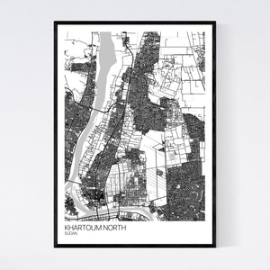 Khartoum North City Map Print