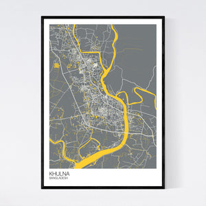 Khulna City Map Print