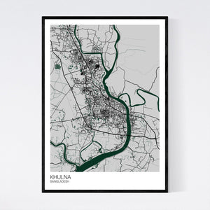 Khulna City Map Print