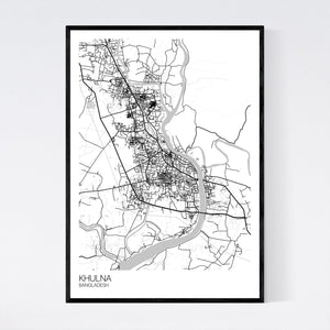 Khulna City Map Print
