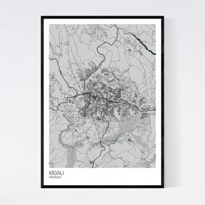 Kigali City Map Print