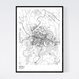 Kigali City Map Print