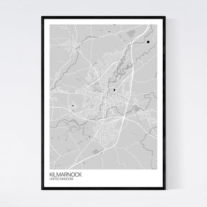 Kilmarnock City Map Print