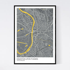 Kingston upon Thames City Map Print