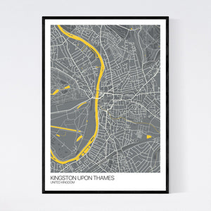 Kingston upon Thames City Map Print