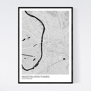 Kingston upon Thames City Map Print