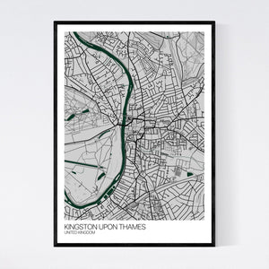 Kingston upon Thames City Map Print