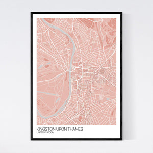 Kingston upon Thames City Map Print