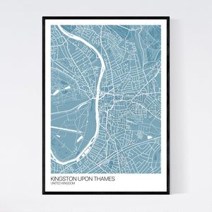 Kingston upon Thames City Map Print