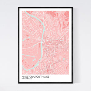 Kingston upon Thames City Map Print