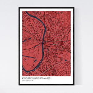 Kingston upon Thames City Map Print