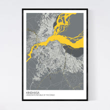 Load image into Gallery viewer, Kinshasa City Map Print