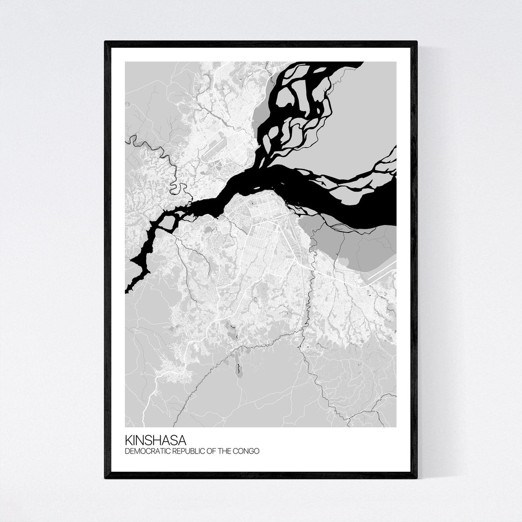 Kinshasa City Map Print
