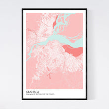 Load image into Gallery viewer, Kinshasa City Map Print