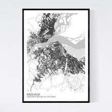 Load image into Gallery viewer, Kinshasa City Map Print