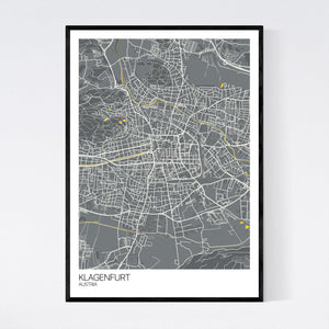 Klagenfurt City Map Print