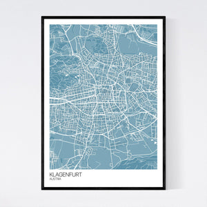 Klagenfurt City Map Print