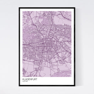 Klagenfurt City Map Print