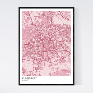 Map of Klagenfurt, Austria
