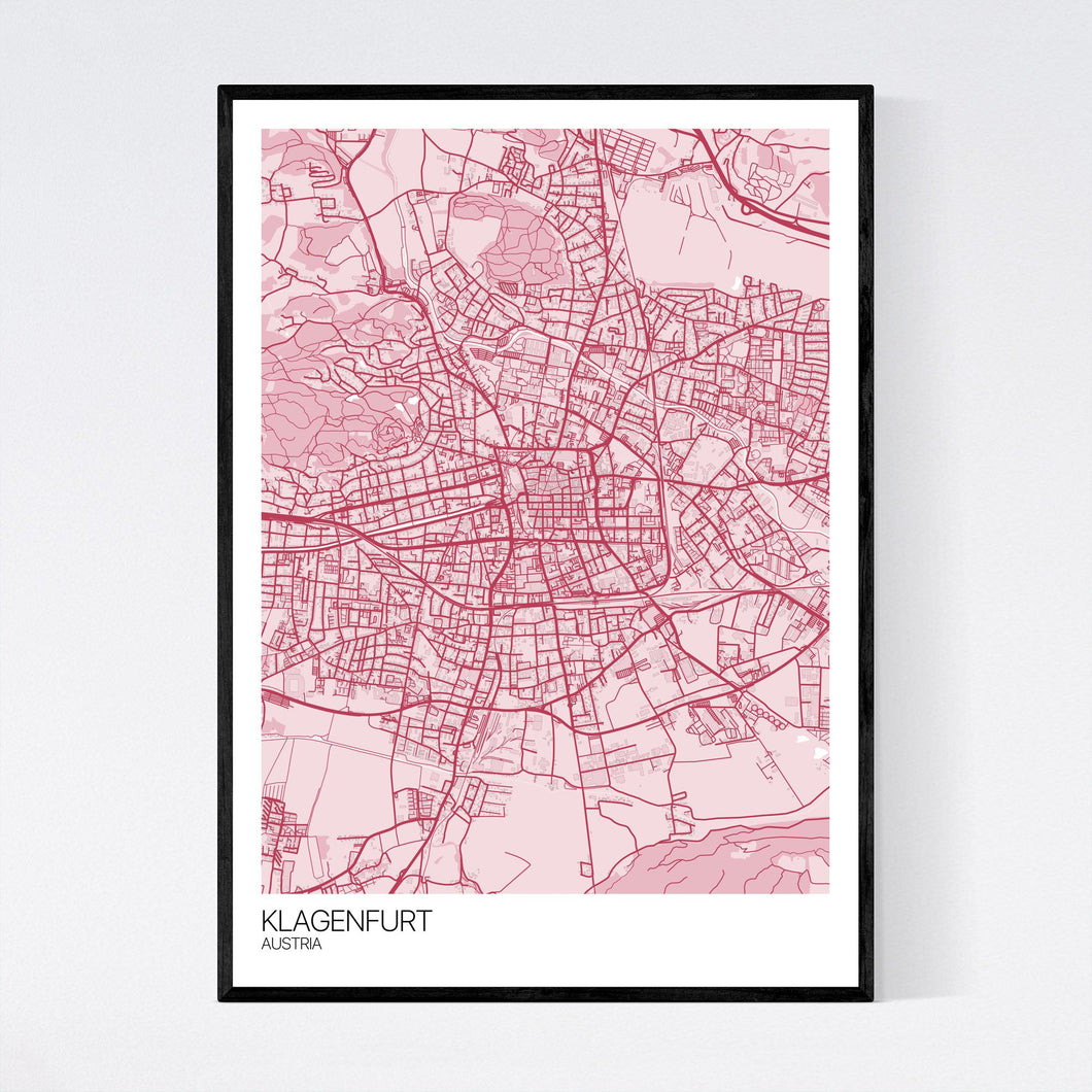 Map of Klagenfurt, Austria