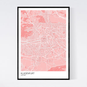 Klagenfurt City Map Print
