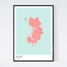 Load image into Gallery viewer, Ko Tao Island Map Print