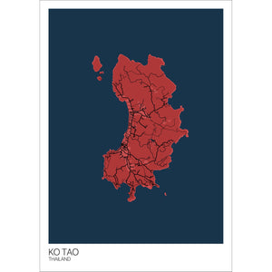 Map of Ko Tao, Thailand