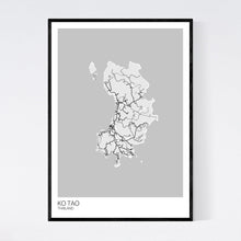 Load image into Gallery viewer, Ko Tao Island Map Print