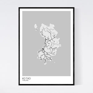 Ko Tao Island Map Print