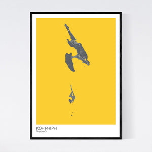 Koh Phi Phi Island Map Print