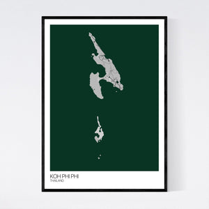 Koh Phi Phi Island Map Print