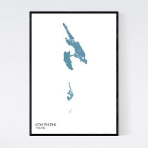 Koh Phi Phi Island Map Print