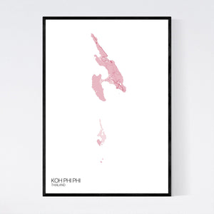 Koh Phi Phi Island Map Print
