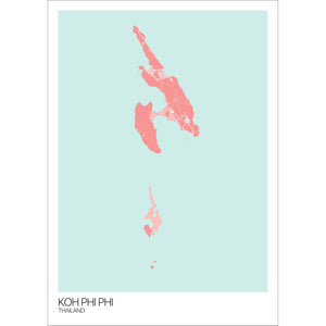 Map of Koh Phi Phi, Thailand