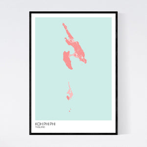 Map of Koh Phi Phi, Thailand