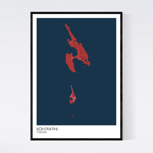 Koh Phi Phi Island Map Print