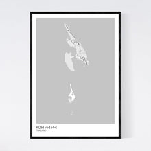 Load image into Gallery viewer, Koh Phi Phi Island Map Print