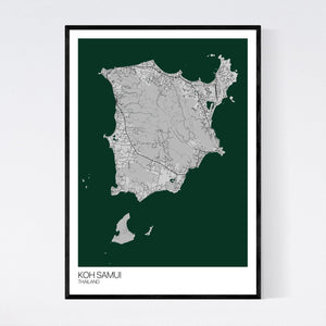Koh Samui Island Map Print