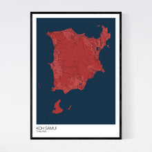 Load image into Gallery viewer, Koh Samui Island Map Print