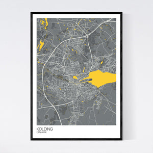 Kolding City Map Print