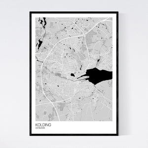 Map of Kolding, Denmark