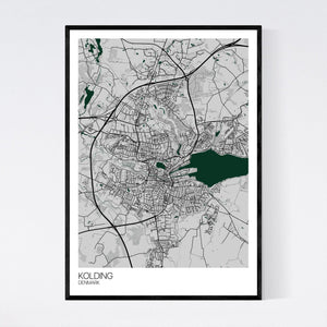 Kolding City Map Print