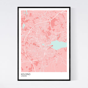 Kolding City Map Print