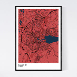 Kolding City Map Print