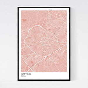 Kortrijk City Map Print