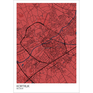 Map of Kortrijk, Belgium